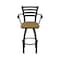 Holland Bar Stool Co Jackie with Arms 36 in. Swivel Bar Stool with Black Wrinkle Finish and Canter Saddle Seat 415 - alternate 10